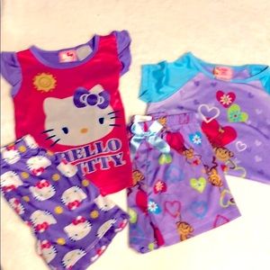 Hello Kitty & Monkey pajama sets.